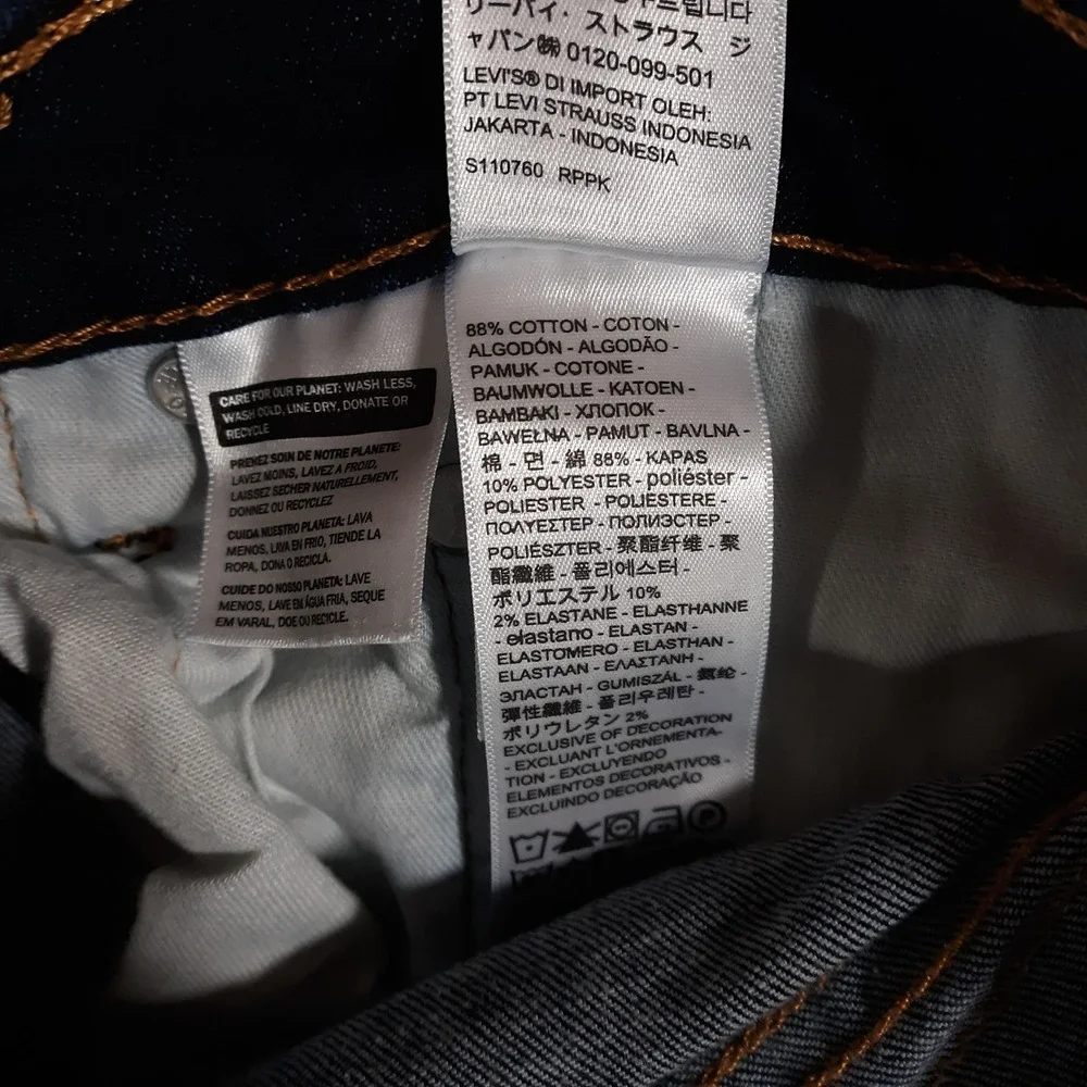 Levi's‎ 511 Jeans Mens 36 x 32 Blue Straight Leg Denim 5-Pocket Dark Wash